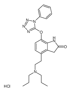 4-<2-(di-n-propylamino)ethyl>-7-<(1-phenyl-1H-tetrazol-5-yl)oxy>-2(3H)-indolone hydrochloride Structure