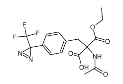 2-acetamido-2-(ethoxycarbonyl)-3-<4-(1-azi-2,2,2-trifluoroethyl)phenyl>propionic acid结构式