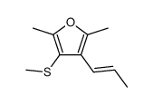 trans-2,5-Dimethyl-3-methylthio-4-(1-propenyl)furan结构式