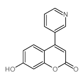 7-羟基-4-(吡啶-3-基)香豆素结构式