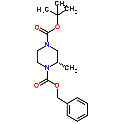 1-Benzyl 4-(tert-butyl) (S)-2-methylpiperazine-1,4-dicarboxylate Structure