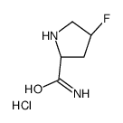(4S)-4-Fluoro-D-prolinamide hydrochloride (1:1) Structure