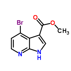 4-溴-1H-吡咯并[2,3-b]吡啶-3-羧酸甲酯结构式
