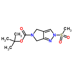 2-(甲基磺酰基)-2,6-二氢吡咯并[3,4-c]吡唑-5(4H)-羧酸叔丁酯结构式