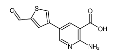 2-amino-5-(5-formylthiophen-3-yl)pyridine-3-carboxylic acid Structure