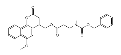 N-(benzyloxycarbonyl)-L-β-alanine (6-methoxy-2-oxo-2H-benzo[h]benzopyran-4-yl)methyl ester结构式