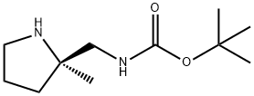 N-{[(2R)-2-甲基吡咯烷-2-基]甲基}氨基甲酸叔丁酯结构式