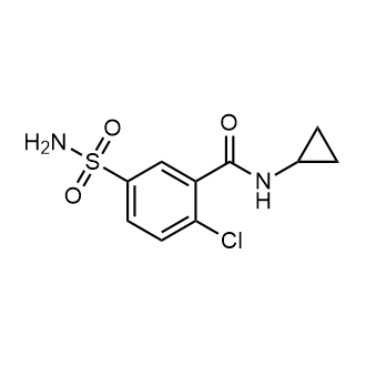 2-氯-N-环丙基-5-氨磺酰苯甲酰胺结构式