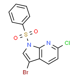 1-(苯磺酰基)-3-溴-6-氯-1H-吡咯并[2,3-b]吡啶结构式