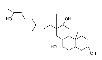 (3R,5S,7R,8R,9S,10S,12S,13R,14S)-17-[(2R)-6-hydroxy-6-methylheptan-2-yl]-10,13-dimethyl-2,3,4,5,6,7,8,9,11,12,14,15,16,17-tetradecahydro-1H-cyclopenta[a]phenanthrene-3,7,12-triol结构式