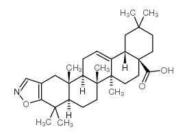 齐墩果-2,12-二烯[2,3-d]异恶唑-28-酸结构式