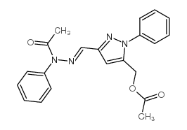 [[5-[(乙酰基氧基)甲基]-1-苯基-1H-吡唑-3-基]亚甲基]苯肼 乙酸结构式
