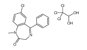 7-chloro-1,3-dihydro-1-methyl-5-phenyl-2H-1,4-benzodiazepin-2-one, compound with 2,2,2-trichloroethane-1,1-diol (1:1)结构式