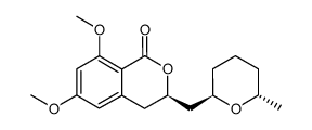 (R)-3,4-dihydro-3-(((2R,6S)-tetrahydro-6-methyl-2H-pyran-2-yl)methyl)-6,8-dimethoxyisochromen-1-one结构式