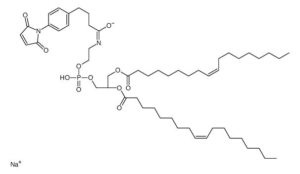 1,2-二油酰基-sn-甘油基-3-磷酸乙醇胺-N-[4-(对马来酰亚胺苯基)丁酰胺](钠盐)结构式