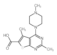 2,5-二甲基-4-(4-甲基哌嗪-1-基)噻吩并-[2,3-d]嘧啶-6-羧酸结构式