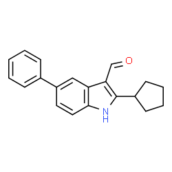 1H-Indole-3-carboxaldehyde,2-cyclopentyl-5-phenyl-(9CI) Structure