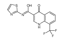 4-oxo-N-(1,3-thiazol-2-yl)-8-(trifluoromethyl)-1H-quinoline-3-carboxamide结构式