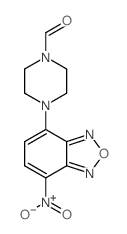 4-(2-nitro-8-oxa-7,9-diazabicyclo[4.3.0]nona-2,4,6,9-tetraen-5-yl)piperazine-1-carbaldehyde structure