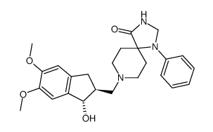 8-(1-hydroxy-5,6-dimethoxy-indan-2-ylmethyl)-1-phenyl-1,3,8-triaza-spiro[4.5]decan-4-one Structure