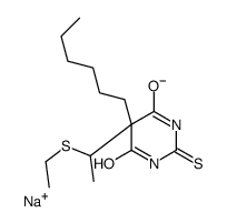 sodium,5-(1-ethylsulfanylethyl)-5-hexyl-2-sulfanylidenepyrimidin-3-ide-4,6-dione结构式