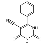 5-Pyrimidinecarbonitrile, 1,2,3,4-tetrahydro-4-oxo-6-phenyl-2-thioxo- structure