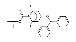 3α-benzhydryloxy-8-azabicyclo[3.2.1]octane-8-carboxylic acid tert-butyl ester结构式