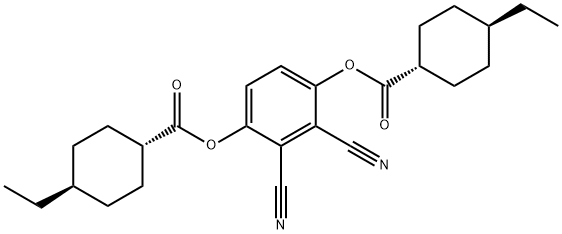 Cyclohexanecarboxylic acid, 4-ethyl-, 1,1'-(2,3-dicyano-1,4-phenylene) ester, (trans,trans)- picture