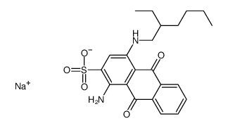 sodium 1-amino-4-[(2-ethylhexyl)amino]-9,10-dihydro-9,10-dioxoanthracene-2-sulphonate structure