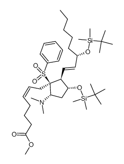 Methyl (5Z,13E,8S,9S,11R,12S,15S)-11,15-Bis(tert-butyldimethylsiloxy)-9-(dimethylamino)-8-(phenylsulfonyl)-5,13-prostadienoate Structure