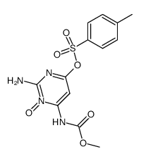 2-amino-6-(methoxycarbonyl)amino-4-(p-tolylsulfonyl)oxypyrimidine 1-oxide Structure