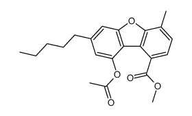 1-acetoxy-9-methoxycarbonyl-6-methyl-3-pentyldibenzofuran Structure