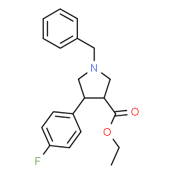 反式-1-苄基-4-(4-氟苯基)吡咯烷-3-羧酸乙酯结构式