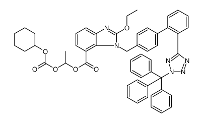 1H-Benzimidazole-7-carboxylic acid, 2-ethoxy-1-[[2'-[2-(triphenylmethyl)-2H-tetrazol-5-yl][1,1'-biphenyl]-4-yl]methyl]-, 1-[[(cyclohexyloxy)carbonyl]oxy]ethyl ester Structure
