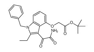 2-(3-(2-氨基-2-氧代乙酰基)-1-苄基-2-乙基-1H-吲哚-4-基氧基)乙酸叔丁酯结构式