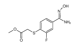 (2-fluoro-4-(N-hydroxycarbamimidoyl)phenylsulfanyl)-acetic acid methyl ester结构式