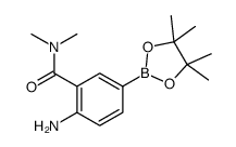 2-氨基-N,N-二甲基-5-(4,4,5,5-四甲基-1,3,2-二噁硼烷-2-基)苯甲酰胺结构式