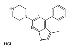 5-methyl-4-phenyl-2-piperazin-1-ylthieno[2,3-d]pyrimidine,hydrochloride Structure