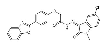2-[4-(1,3-benzoxazol-2-yl)phenoxy]-N-[(E)-(5-chloro-1-methyl-2-oxoindol-3-ylidene)amino]acetamide结构式