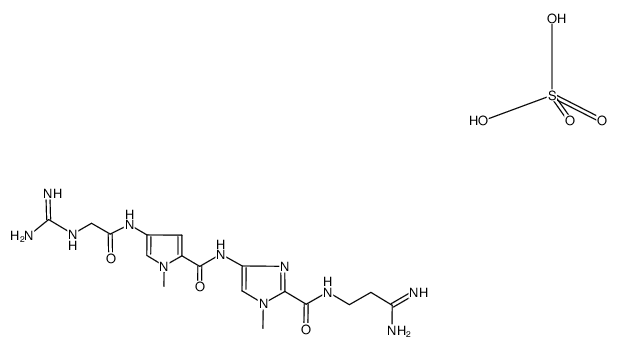3-<1-methyl-4-(1-methyl-4-guanidineacetamidopyrrole-2-carboxamido)imidazole-2-carboxamido>propionamidine sulfate结构式