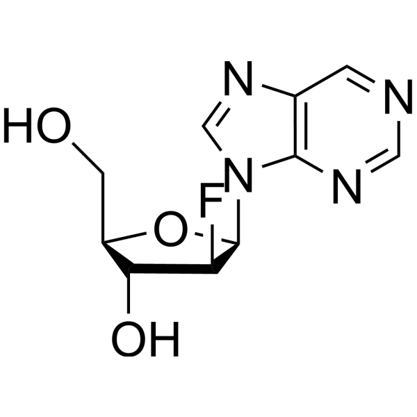 Purine-9-beta-D-(2'-deoxy-2'-fluoro) arabinoriboside Structure