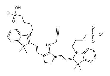 4-[2-[(E)-2-[(3Z)-3-[(2Z)-2-[3,3-dimethyl-1-(4-sulfobutyl)indol-2-ylidene]ethylidene]-2-(prop-2-ynylamino)cyclopenten-1-yl]ethenyl]-3,3-dimethylindol-1-ium-1-yl]butane-1-sulfonate Structure