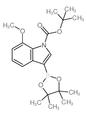 1-BOC-7-甲氧基吲哚-3-硼酸频那醇酯结构式