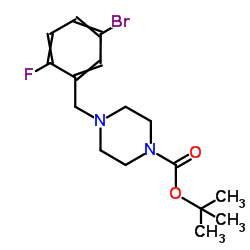 叔-丁基 4-(5-溴-2-氟苯甲基)哌嗪-1-羧酸酯结构式
