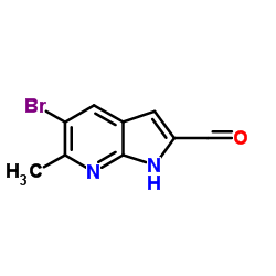 5-Bromo-6-methyl-1H-pyrrolo[2,3-b]pyridine-2-carbaldehyde Structure