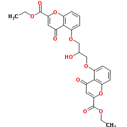 DIETHYL 5,5'-((2-HYDROXYPROPANE-1,3-DIYL)BIS(OXY))BIS(4-OXO-4H-CHROMENE-2-CARBOXYLATE) Structure