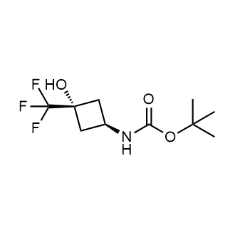 ((1r,3r)-3-羟基-3-(三氟甲基)环丁基)氨基甲酸叔丁酯结构式