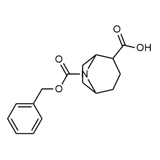 8-苄氧羰基-8-氮杂双环[3.2.1]辛烷-2-羧酸结构式