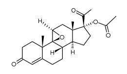 17-acetoxy-9,11β-epoxy-9β-pregn-4-ene-3,20-dione结构式