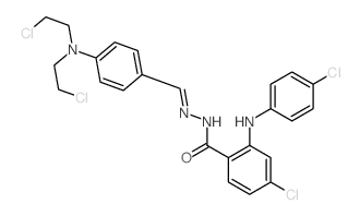 Benzoic acid,4-chloro-2-[(4-chlorophenyl)amino]-,2-[[4-[bis(2-chloroethyl)amino]phenyl]methylene]hydrazide structure